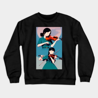 girl playing violin Crewneck Sweatshirt